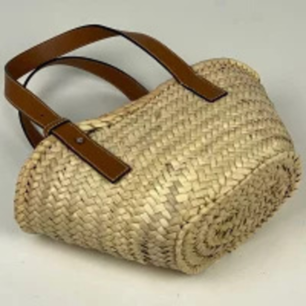 Loewe Leaf Raffia Bag Tote Woven Anagram Palm Basket